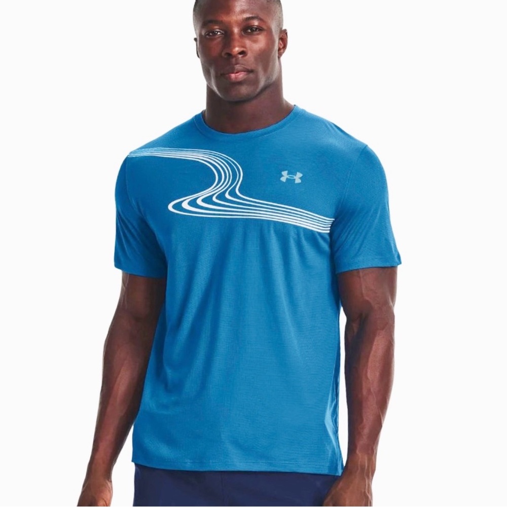 Under Armour Run CoolSwitch T-Shirt Men’s Small Blue Athletic